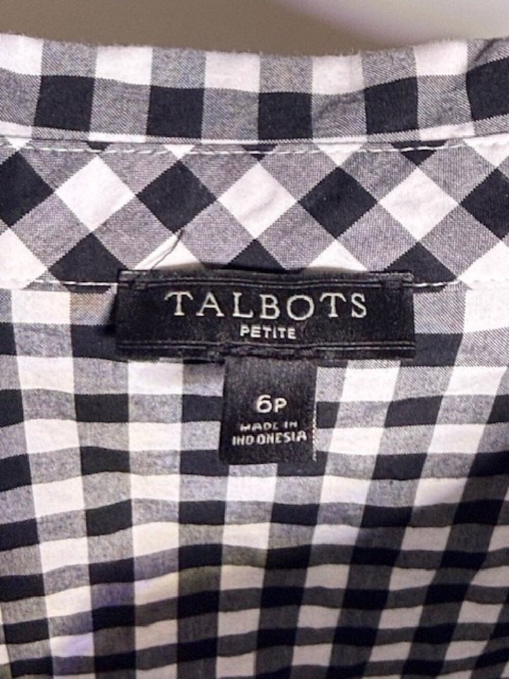 Talbots Gingham Cuffed Sleeve Shirt Dress, Size 6p - Picture 9 of 10